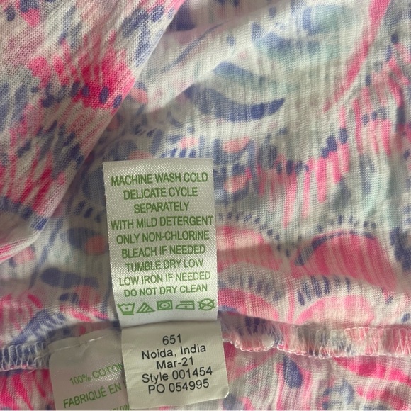 Lilly Pulitzer Essie pink print tank top 20834 - Picture 10 of 11